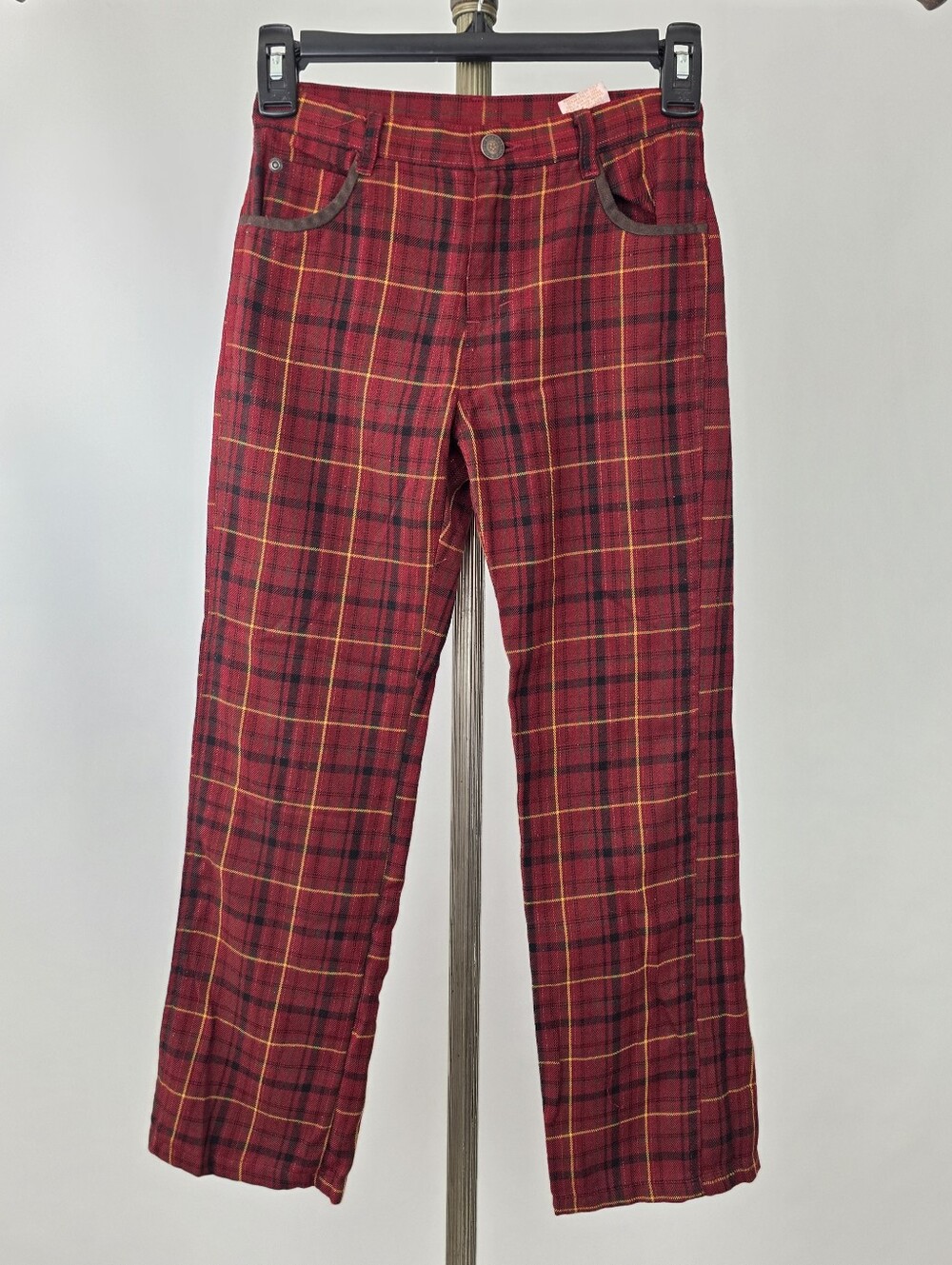 Mary-Kate and Ashley Vintage Y2K Girl's Red Tartan Plaid Pants Size 8